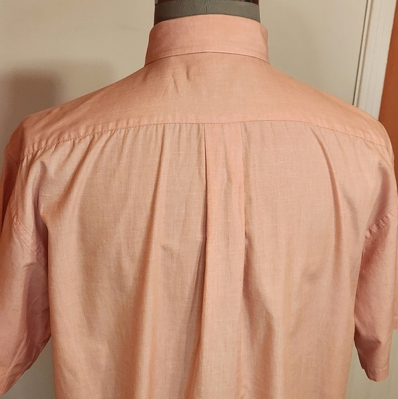 Roundtree & Yorke Orange Button Down Short Sleeve Shirt XL - Picture 6 of 10